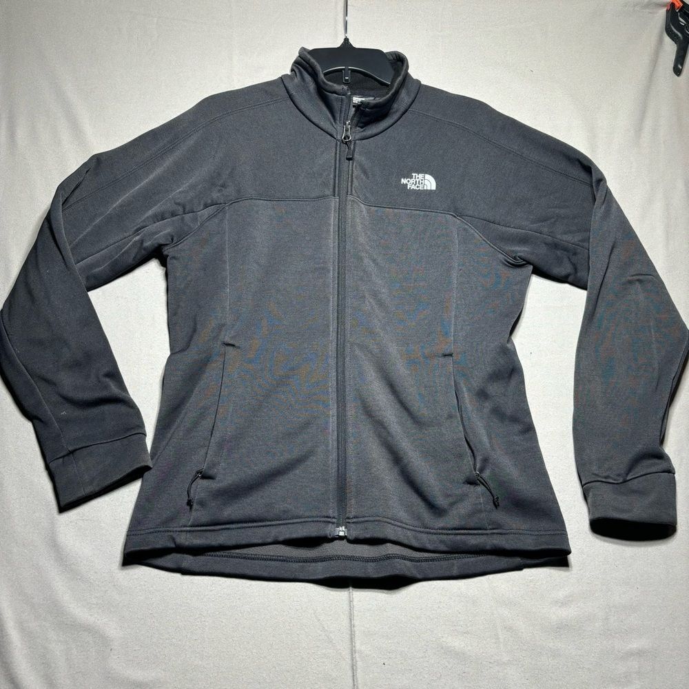 The North‎ Face Women's Fleece Jacket Size Medium Gray Full Zip Schenley Stretch